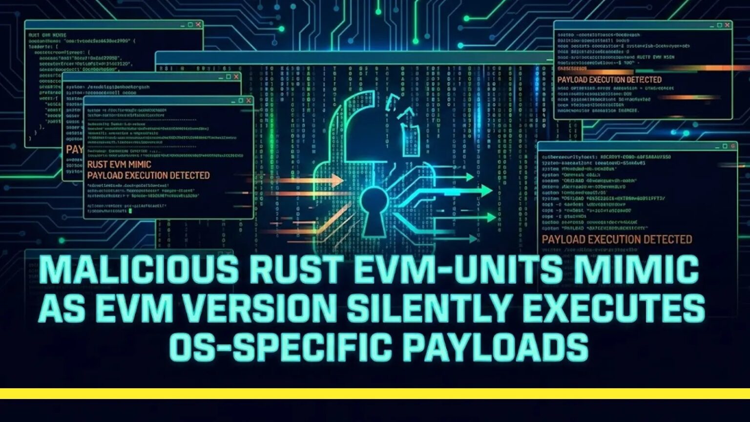 وحدات Rust الخبيثة تحاكي إصدارات EVM وتنفذ حمولات خاصة بأنظمة التشغيل بصمت